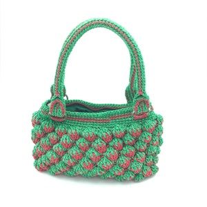 Crocheted or Macrame Strawberry Purse